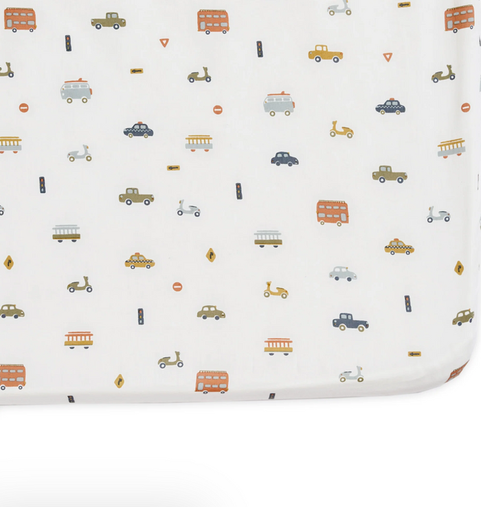 Pehr Organic Cotton Crib Sheet | Rush Hour