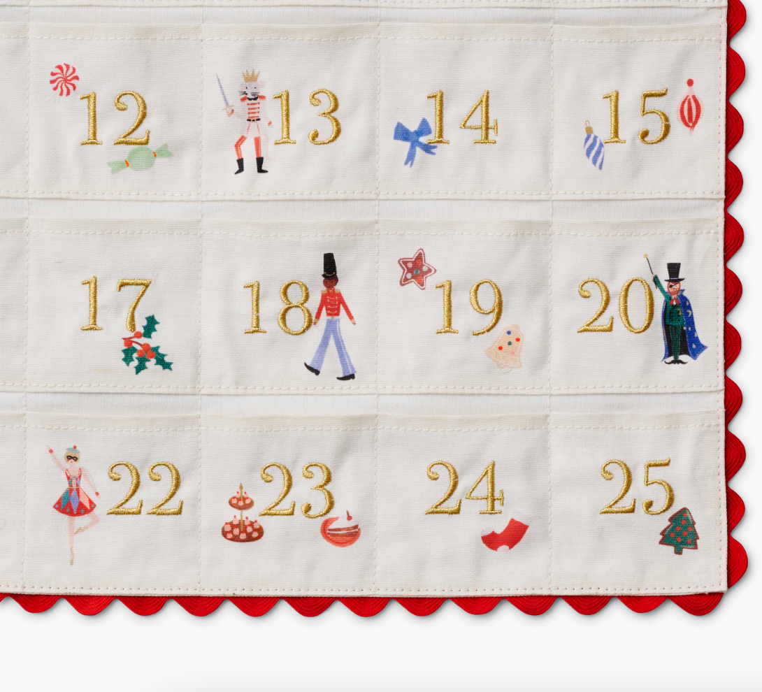 Embroidered Hanging Advent Calendar | Nutcracker