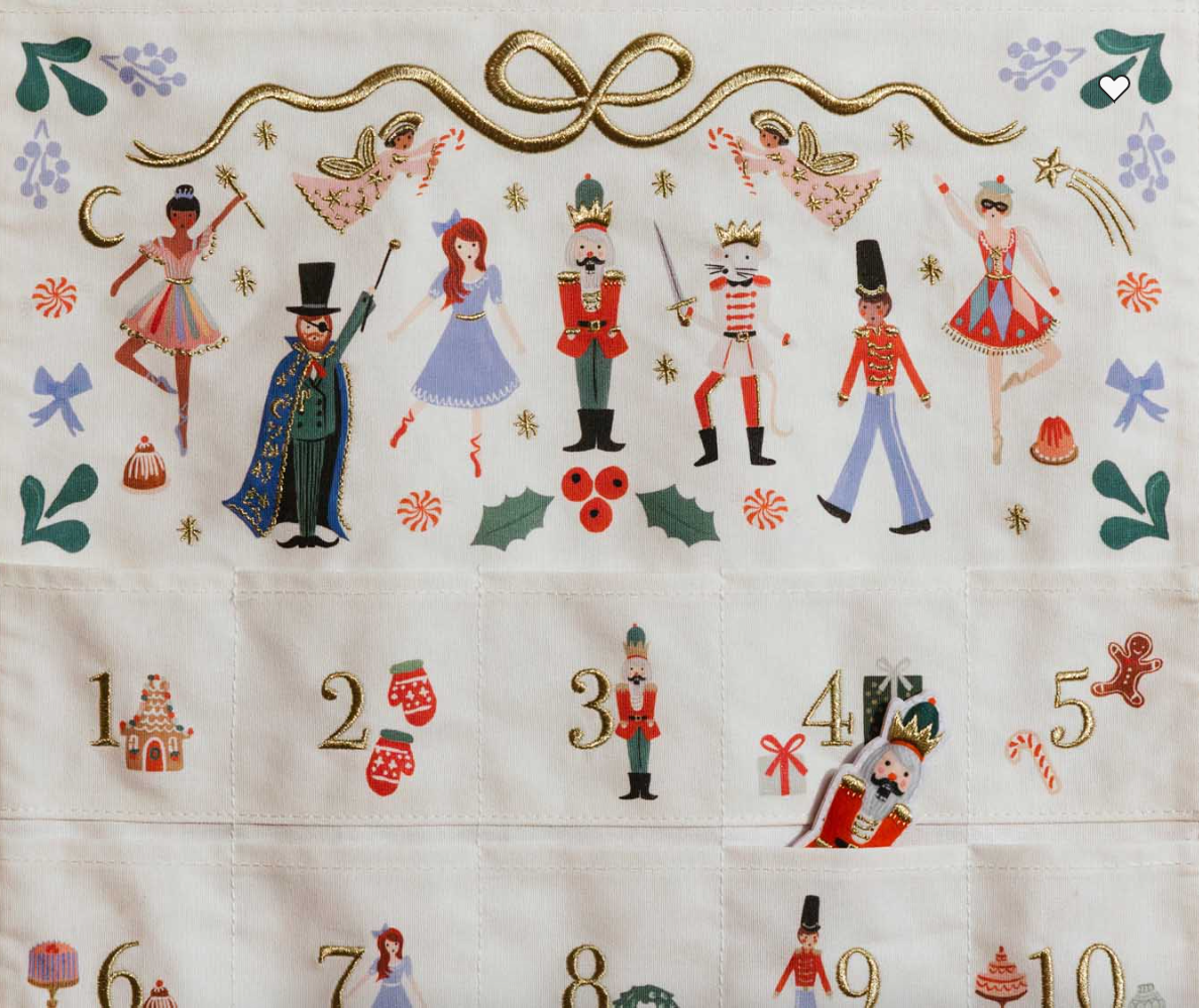 Embroidered Hanging Advent Calendar | Nutcracker