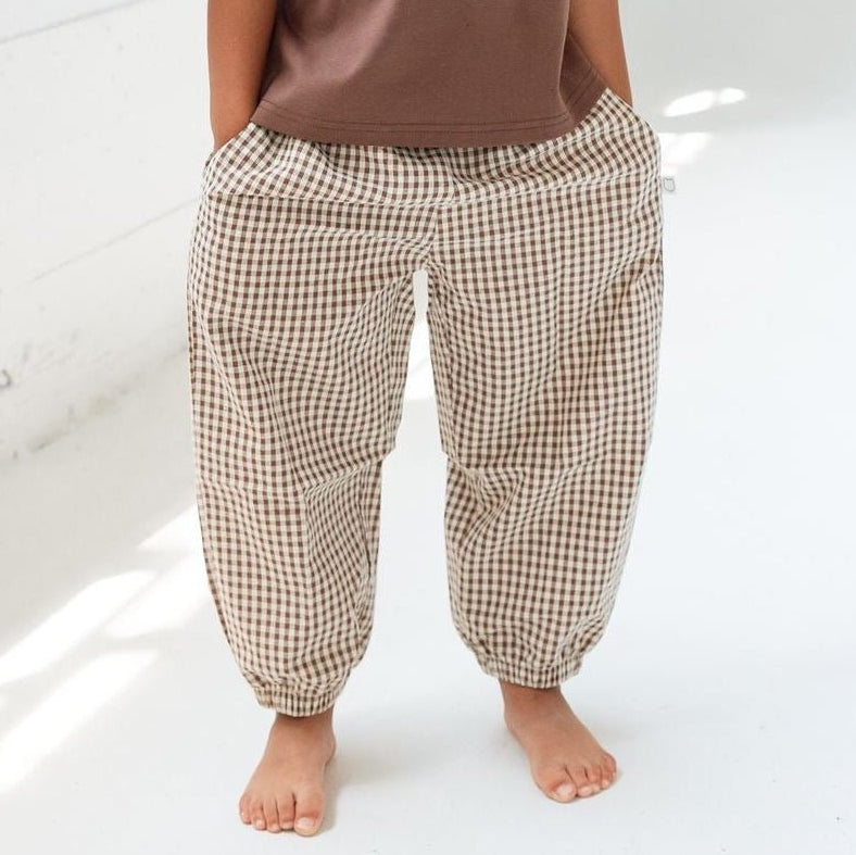 Roobear Gingham Pants | Brown