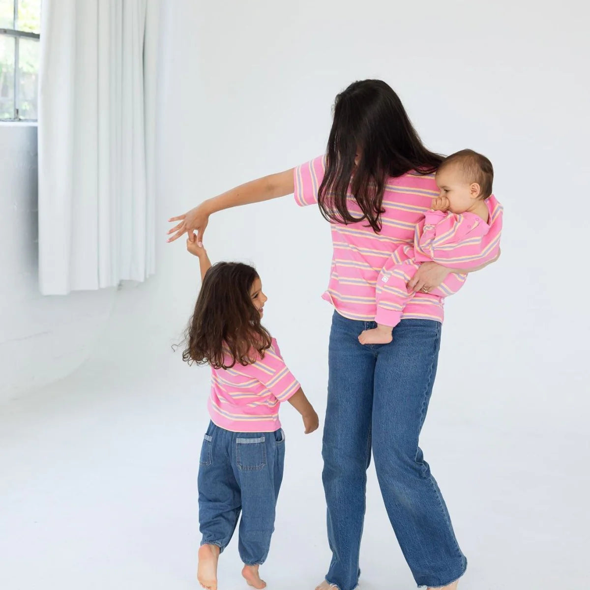 Mama Matching Striped Tee | Pink &amp; Purple