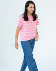 Mama Matching Striped Tee | Pink & Purple