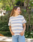 Mama Matching Striped Tee | Blue & Brown