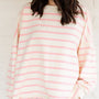 Mom Matching Striped Long Sleeve Crewneck | Ballet Pink & Yellow