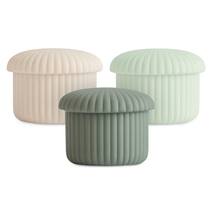 Mushie Silicone Baby Food Containers 3-Pack | Green