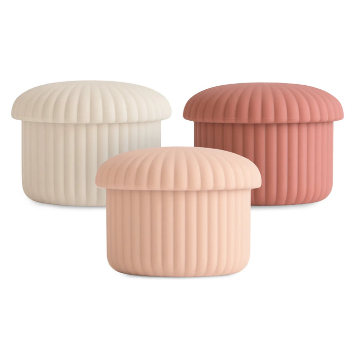 Mushie Silicone Baby Food Containers 3-Pack | Pink