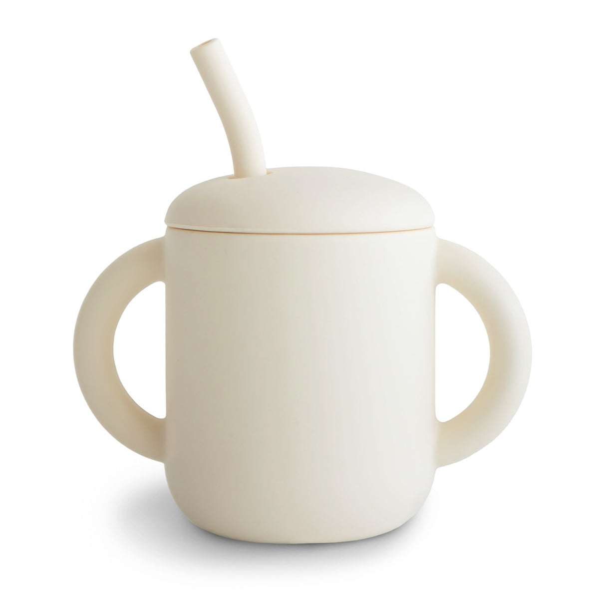 Mushie Silicone Training Cup & Straw | Ivory