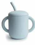 Silicone Training Cup & Straw | Powder Blue
