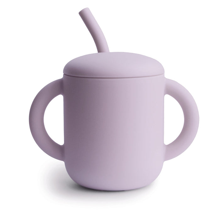 Mushie Silicone Training Cup & Straw | Soft Lilac