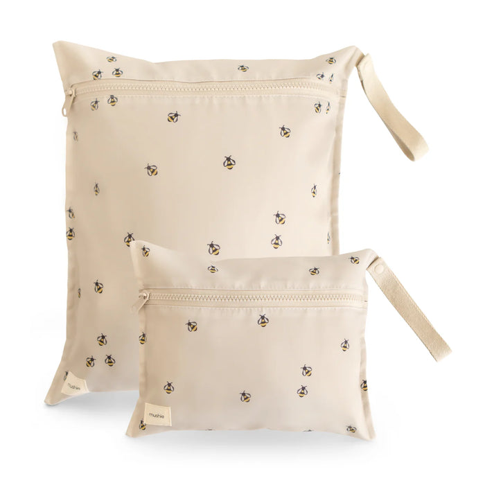 Mushie Water Resistant Wet Bag | Bees