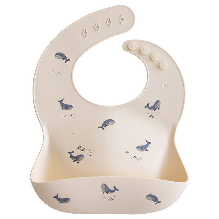 Mushie Silicone Baby Bib | Whales