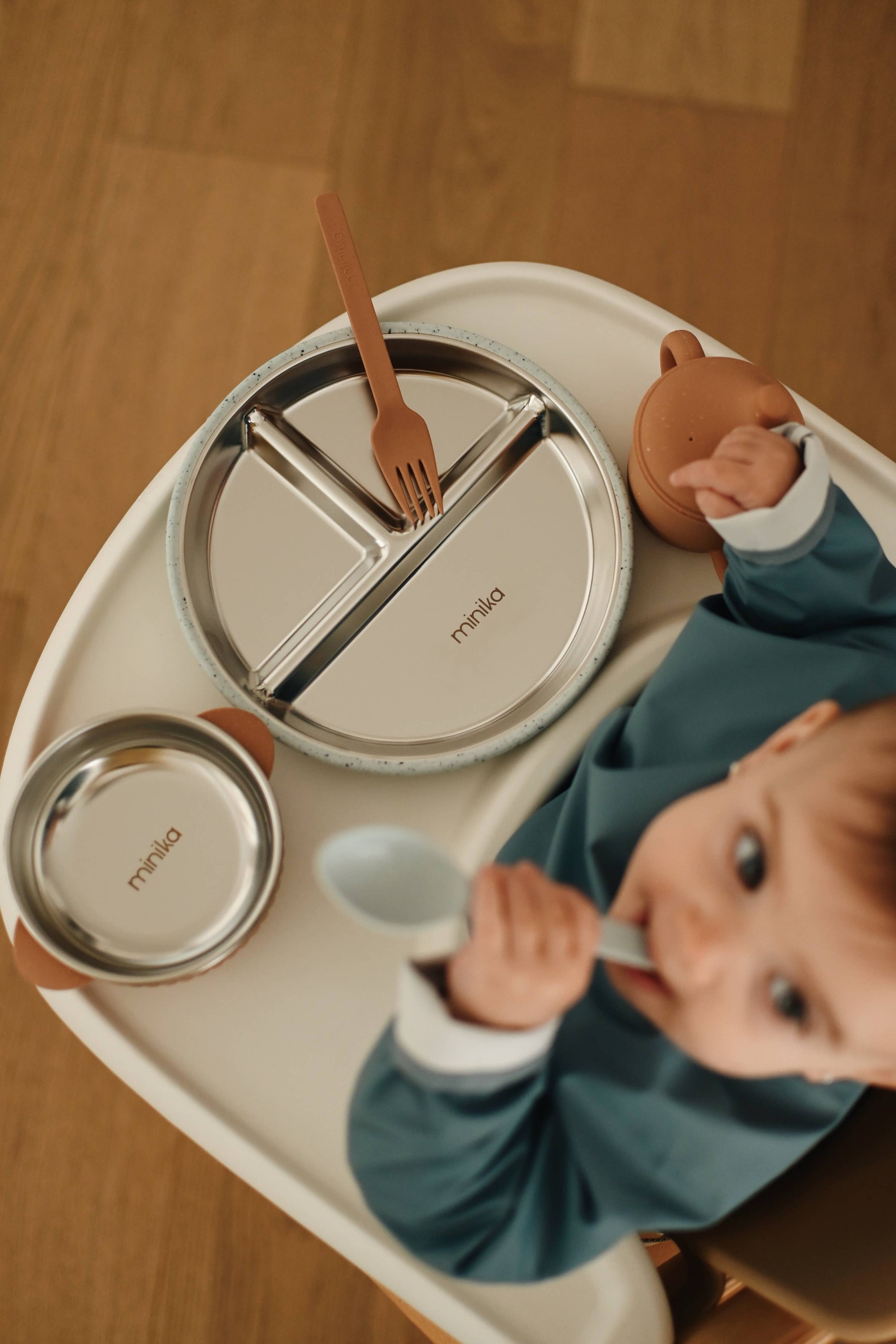 Stainless &amp; Silicone Suction Plate | Blush