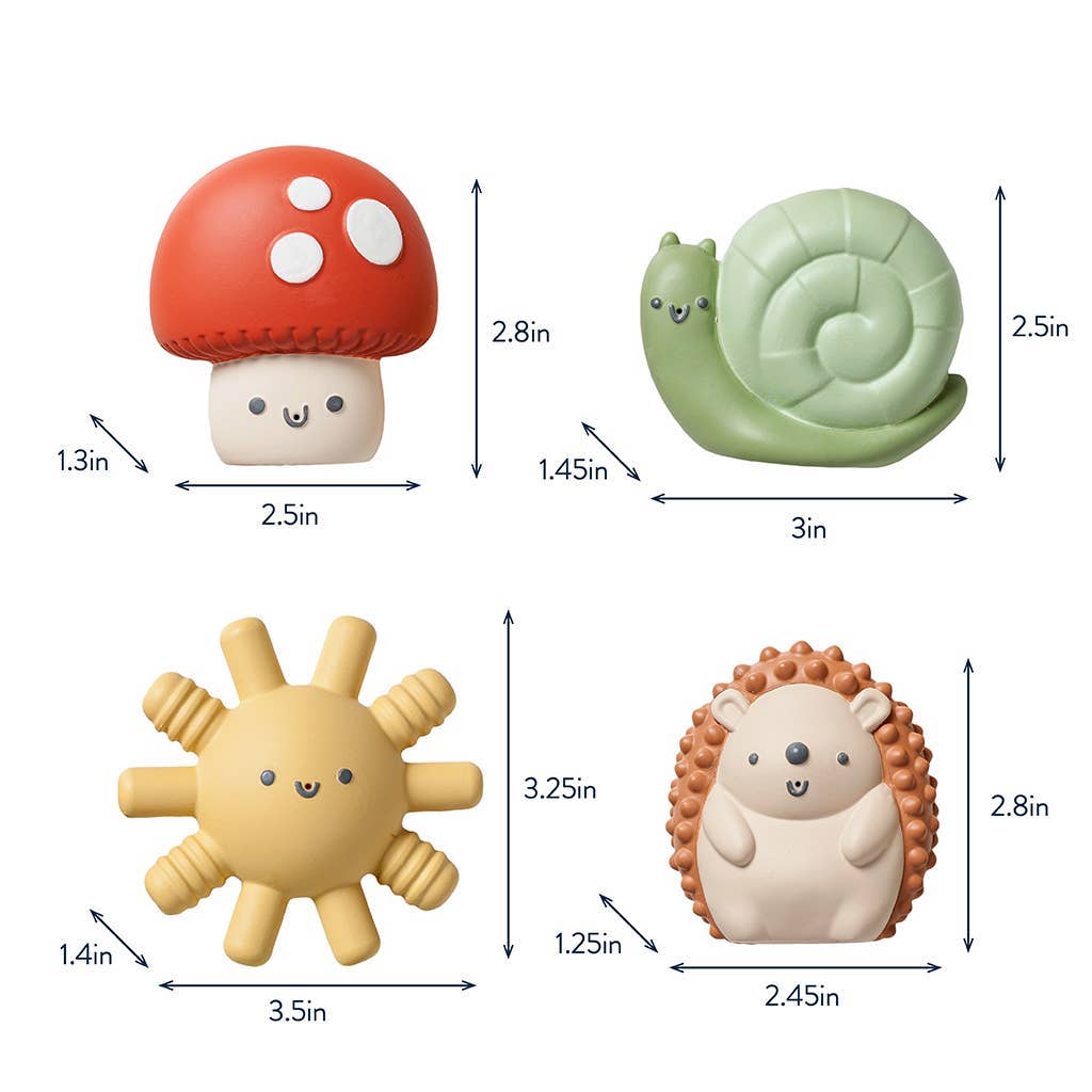 Itzy Squirt 4-Pack of Soft Bath Toys