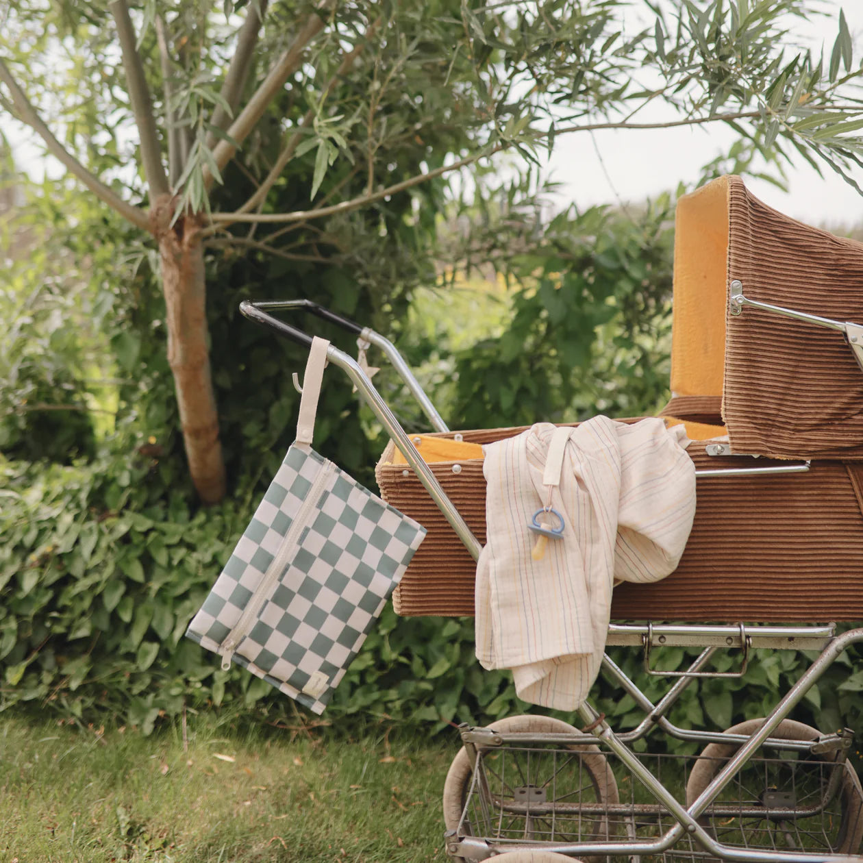 Water Resistant Wet Bag | Blue Check