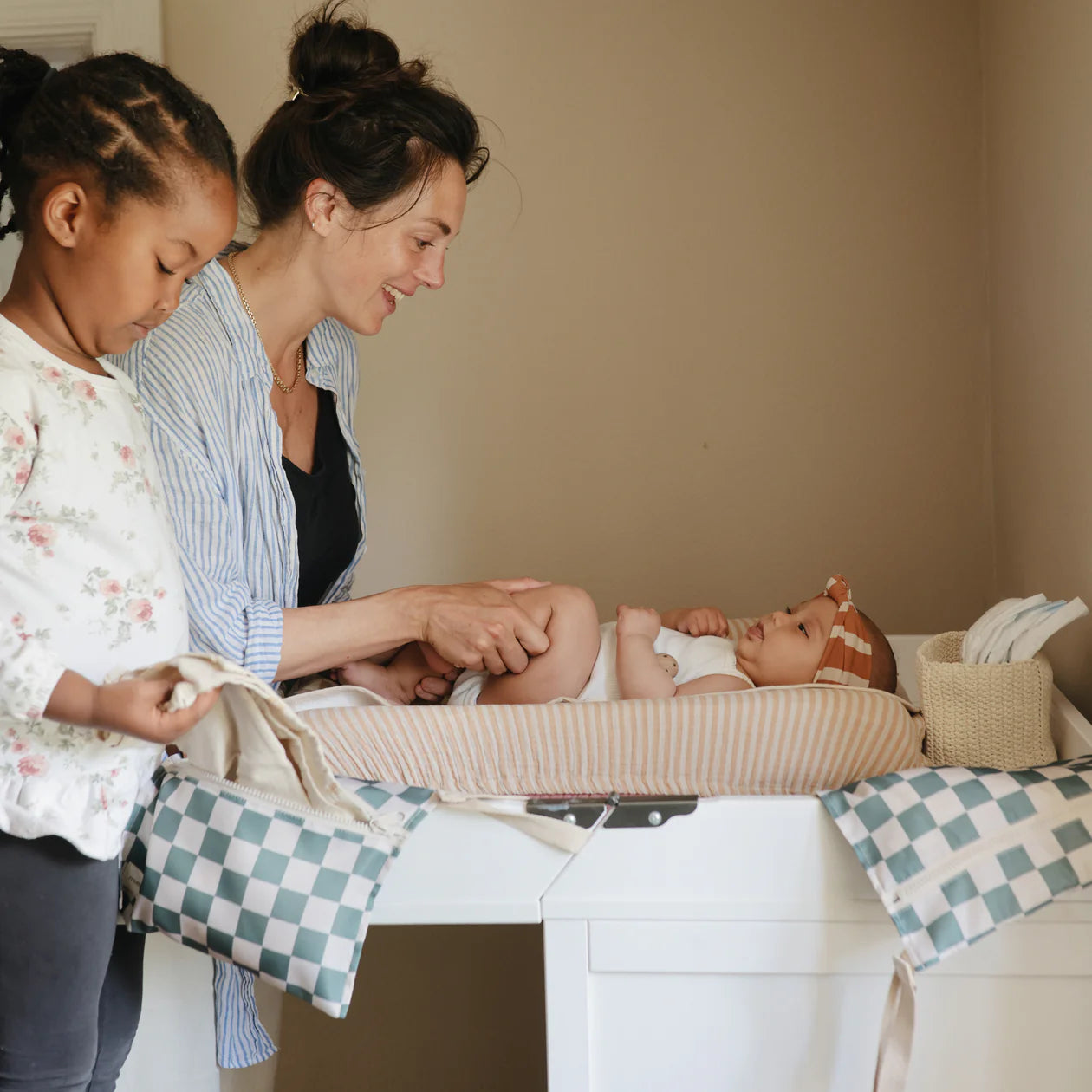 Water Resistant Wet Bag | Blue Check